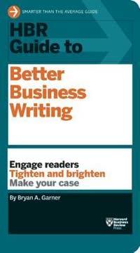 HBR Guide to Better Business Writing book cover