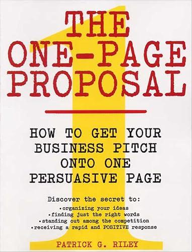 The One-Page Proposal book cover